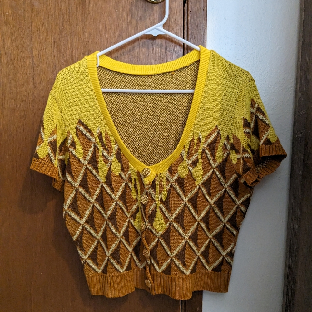 Elhoffer Buttered Waffles Short Sleeves Cardigan - Inspired by Parks and Rec